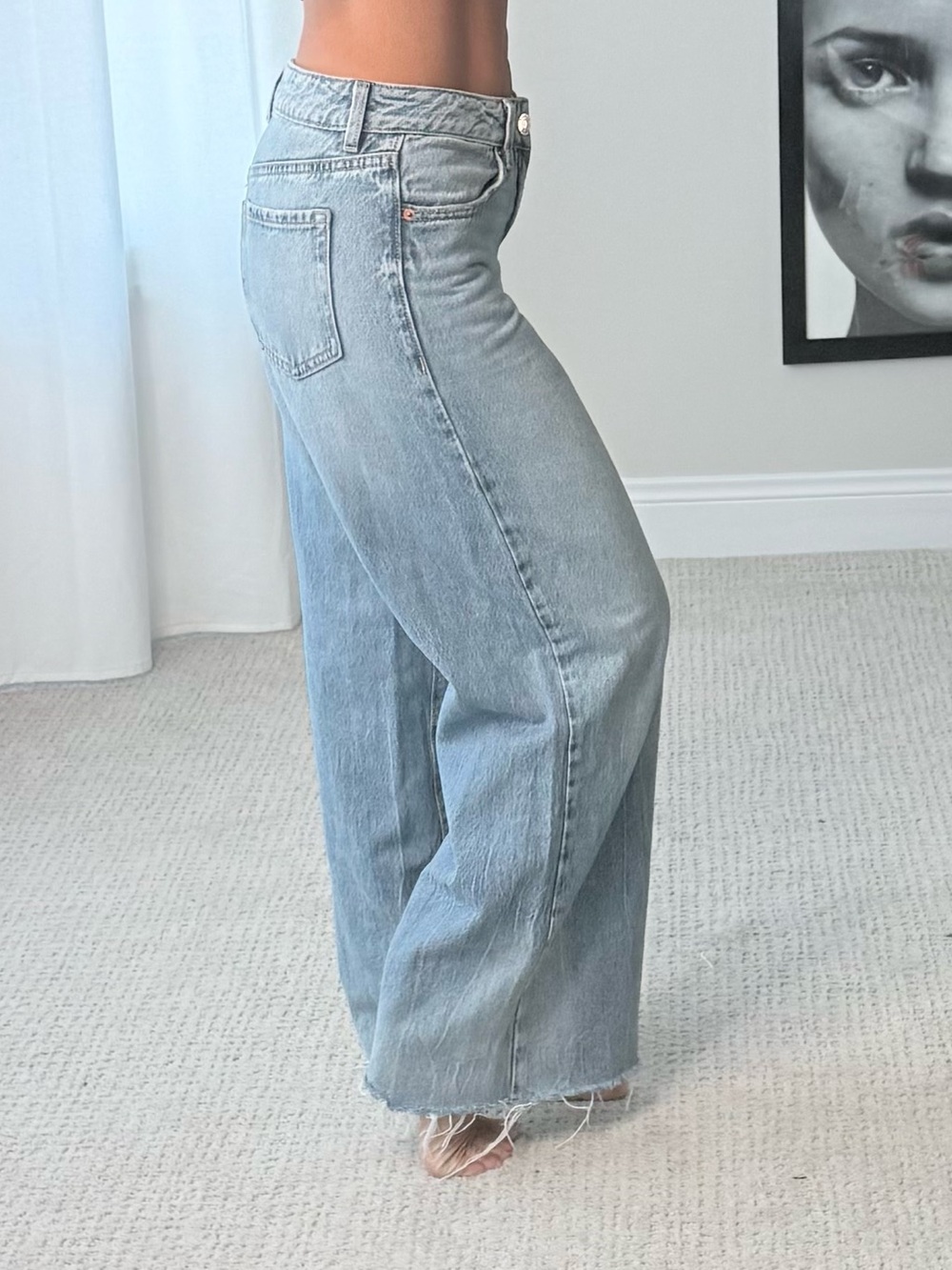 Garage Light Blue Low rise Wide Leg Jeans - Picture 2 of 8